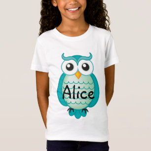 Cute Aqua Wise Owl   Cool T-Shirt