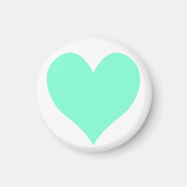 Cute Aquamarine Heart Magnet (Front)