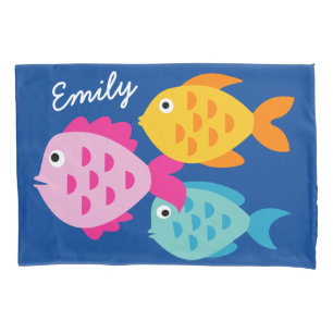 Cute aquarium fish custom pillowcase for bedroom