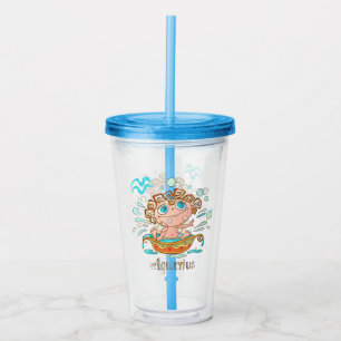 Cute Aquarius Kids Bubbles Acrylic Tumbler