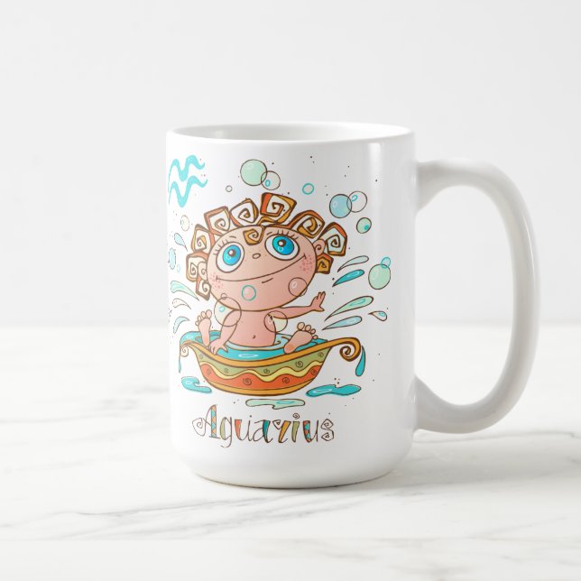 Cute Aquarius Kids Bubbles Coffee Mug (Right)