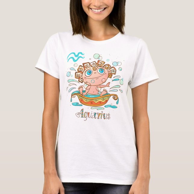 Cute Aquarius Kids Bubbles T-Shirt (Front)