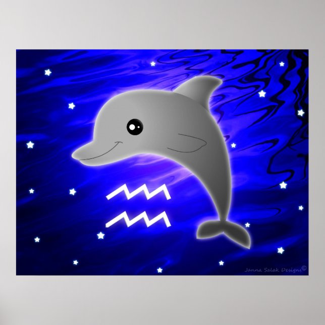 Cute Aquarius Zodiac Poster (Front)