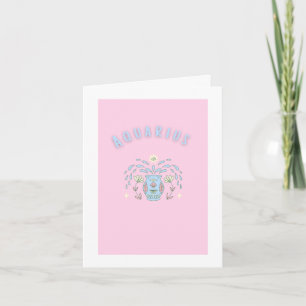 Cute Aquarius, zodiac, star sign Card