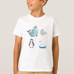 Cute Aquatic Animals" or "Cartoon Sea and Water An T-Shirt