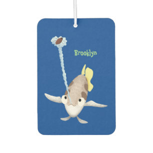 Cute Archerfish cartoon illustration Car Air Freshener