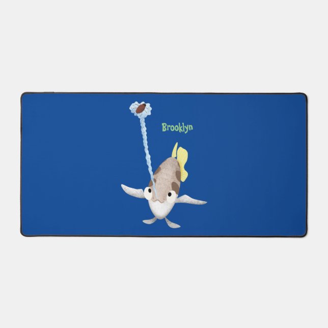 Cute Archerfish cartoon illustration  Desk Mat (Front)