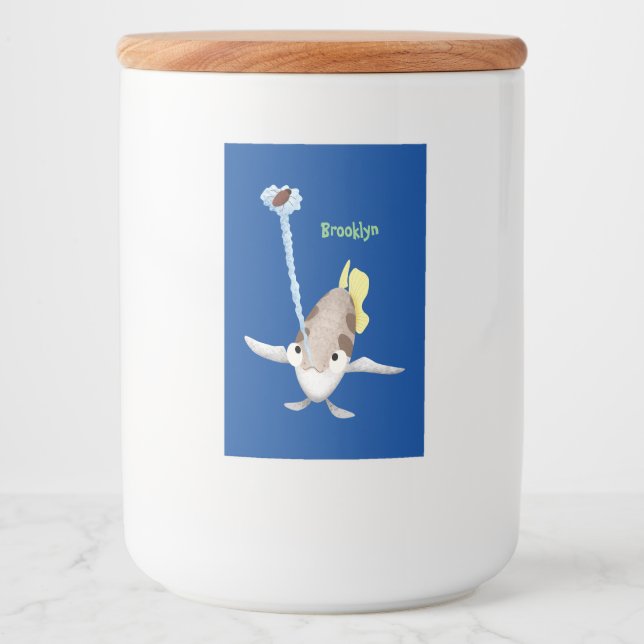 Cute Archerfish cartoon illustration Food Label (Front)