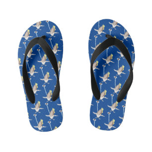 Cute Archerfish cartoon illustration Kid's Jandals