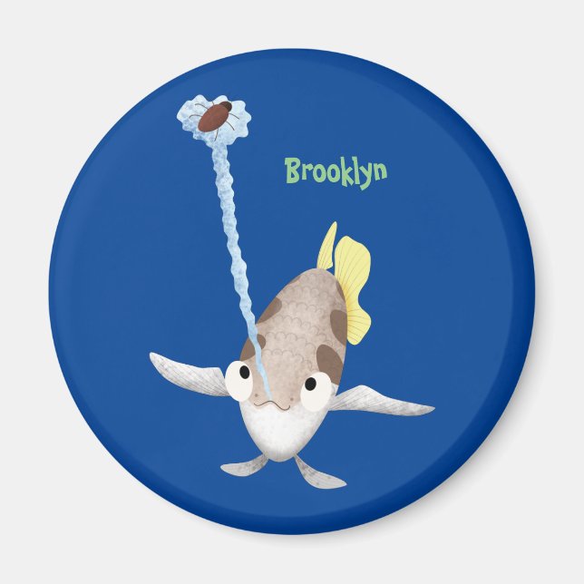 Cute Archerfish cartoon illustration  Magnet (Front)