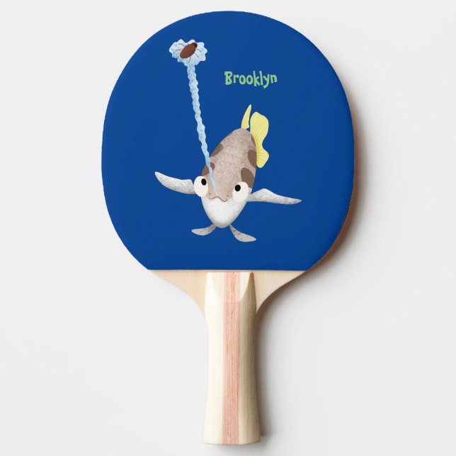 Cute Archerfish cartoon illustration Ping Pong Paddle (Front)