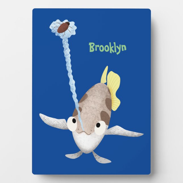 Cute Archerfish cartoon illustration Plaque (Front)
