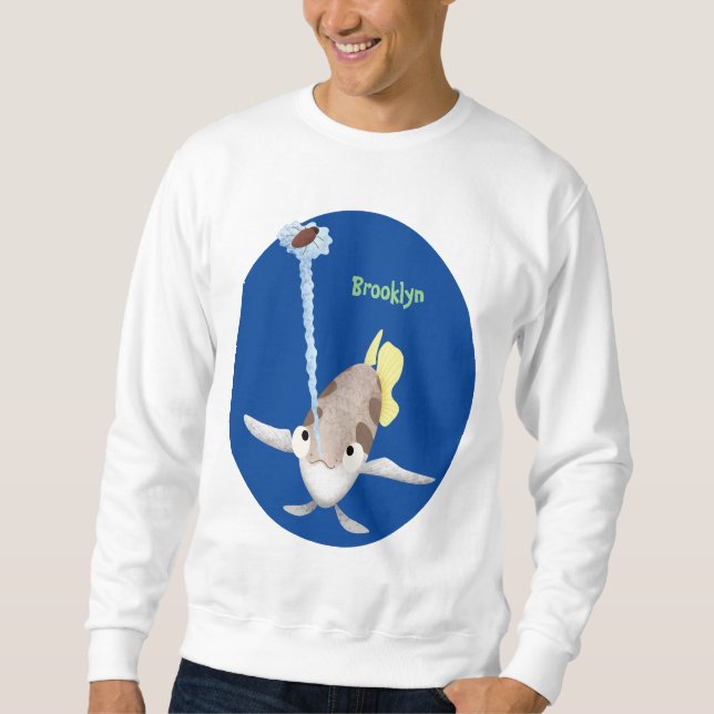 Cute Archerfish cartoon illustration Sweatshirt (Front)