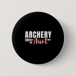 Cute archery aunt matching family team photo 6 cm round badge