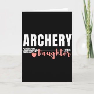 Cute archery daughter matching family photo card