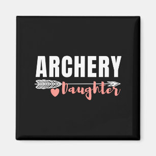 Cute archery daughter matching family photo magnet