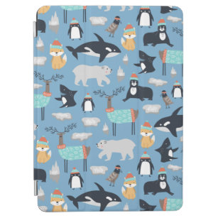 Cute Arctic Animals Seamless Pattern iPad Air Cover