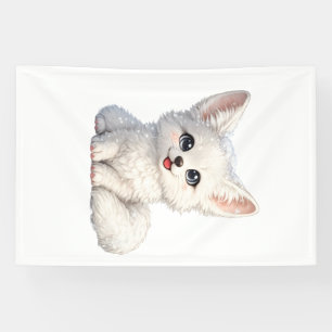 Cute Arctic Fox Cosy Positive Vibes Design Banner