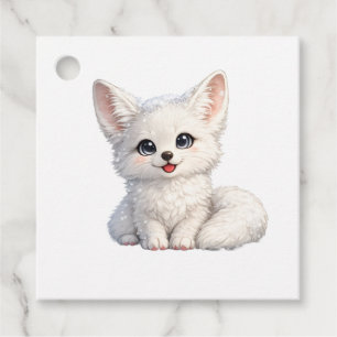 Cute Arctic Fox Cosy Positive Vibes Design Favour Tags