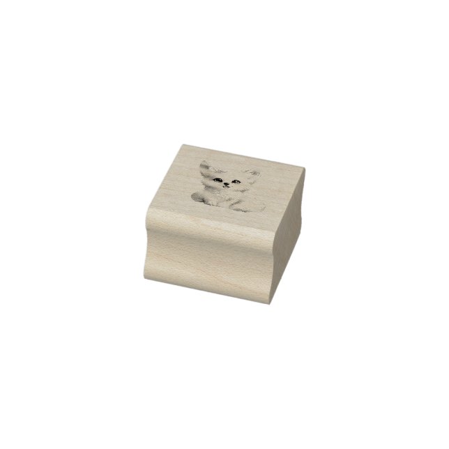 Cute Arctic Fox Cosy Positive Vibes Design Rubber Stamp (Stamp)