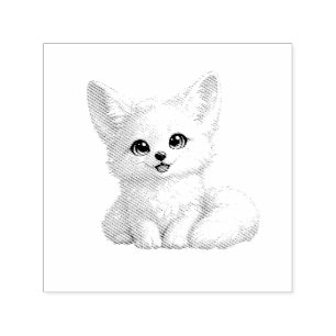 Cute Arctic Fox Cosy Positive Vibes Design Self-inking Stamp