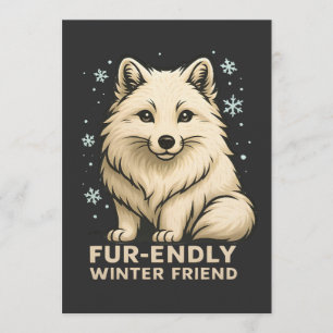 Cute Arctic Fox – “Fur-endly Winter Friend” Invitation