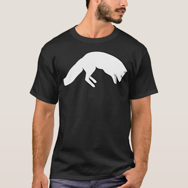 Cute Arctic Fox T Shirt For Men & Women Pouncing A (Front)