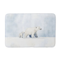 Cute arctic polar bear family