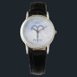Cute Aries Astrology Sign Personalised Watch<br><div class="desc">This pretty,  personalised purple and lavender Aries watch features your astrological sign from the Zodiac in a beautiful sparkle like the constellations. Customise this cute wristwatch gift with your name in beautiful cursive script for someone with a late March or early April birthday.</div>