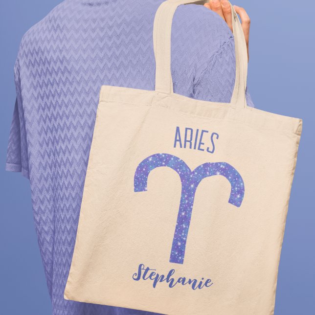 Cute Aries Astrology Sign Personalized Tote Bag (Creator Uploaded)