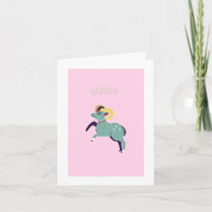 Cute Aries, zodiac, star sign Card