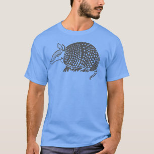 Cute Armadillo Distressed Graphic Design T-Shirt