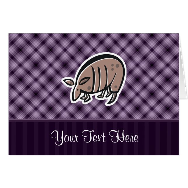 Cute Armadillo; Purple (Front Horizontal)