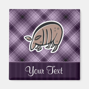Cute Armadillo; Purple Magnet