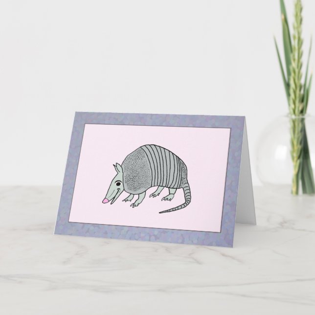 Cute Armadillo Thanks Thank You Card (Front)