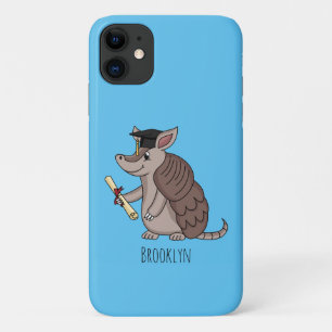 Cute armadillo with graduation cap cartoon Case-Mate iPhone case