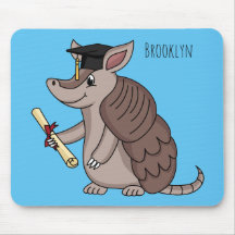 Cute armadillo with graduation cap cartoon