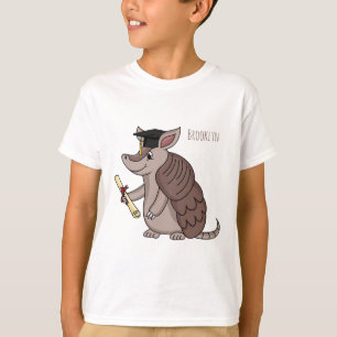Cute armadillo with graduation cap cartoon T-Shirt