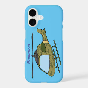 Cute army camoflage helicopter cartoon