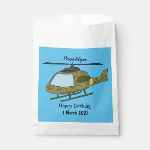 Cute army camoflage helicopter cartoon favour bags