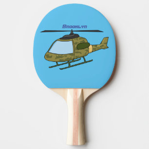 Cute army camoflage helicopter cartoon  ping pong paddle