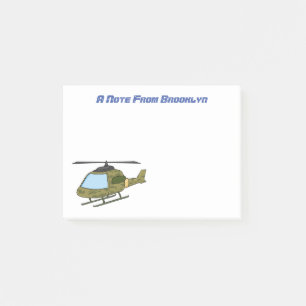 Cute army camoflage helicopter cartoon post-it notes