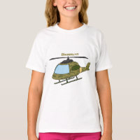 Cute army camoflage helicopter cartoon