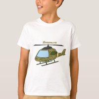 Cute army camoflage helicopter cartoon