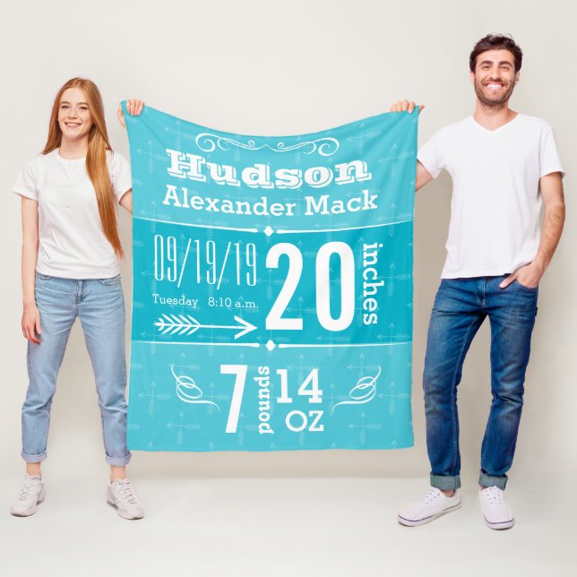 Cute Arrow Pattern Any Colour Baby Blanket (In Situ)