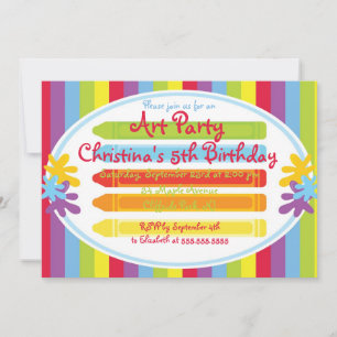 Cute Art & Craft Party Birthday Invitations