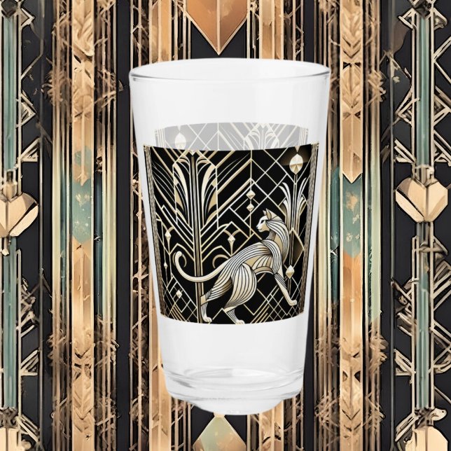 Cute Art Deco cat lovers  Glass (Creator Uploaded)