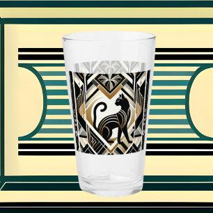 Cute Art Deco cat lovers Glass