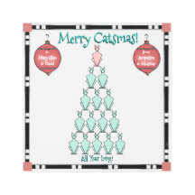 Cute Art Deco Cats Christmas Tree Personalised