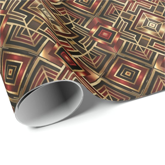 Cute Art Deco tiled pattern  Wrapping Paper (Roll Corner)